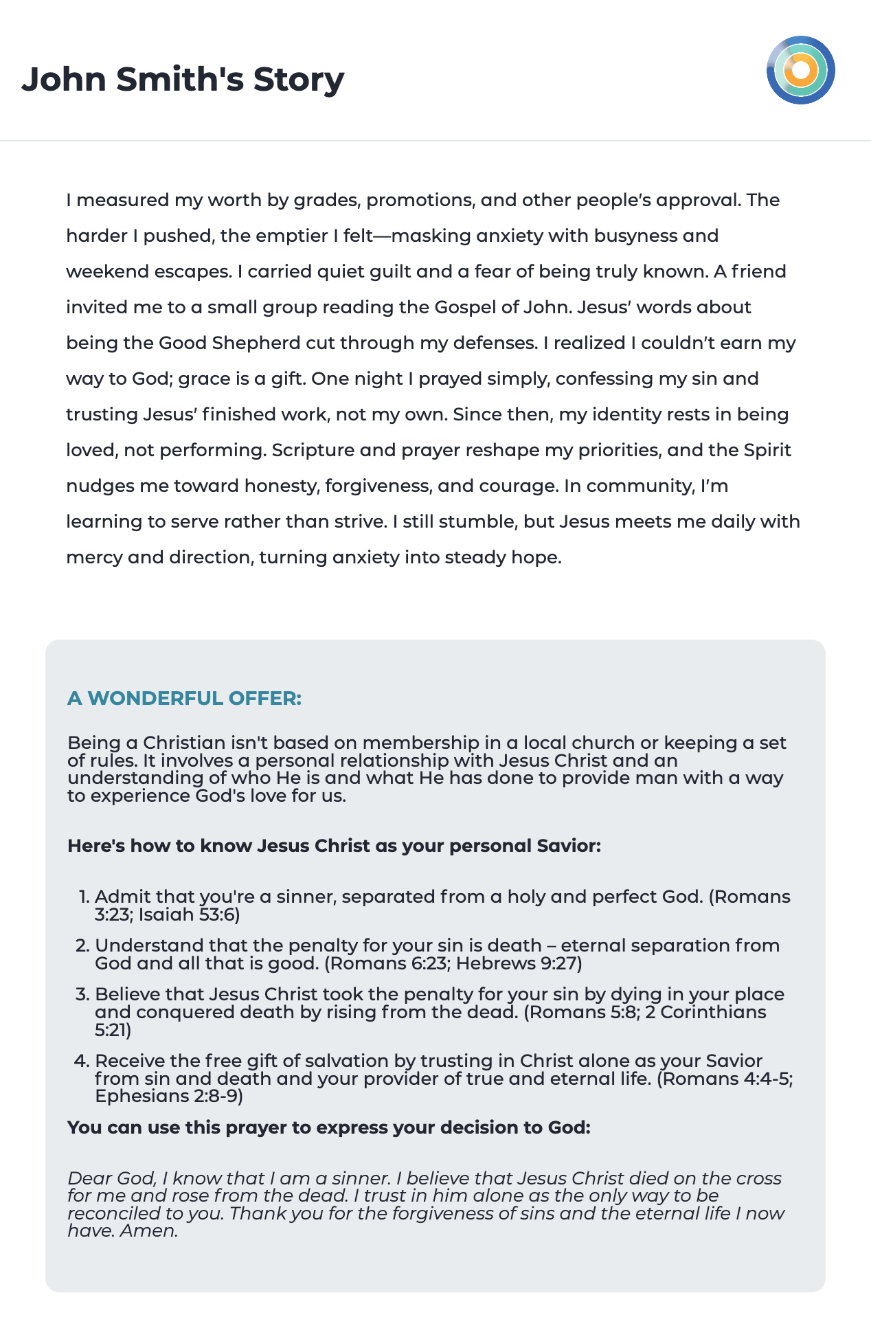 Preview of final story output